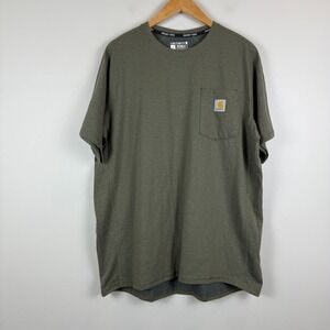 Carhartt Force Pocket T-Shirt Men L Army Green Relax Fit Midweight Short Sleeve